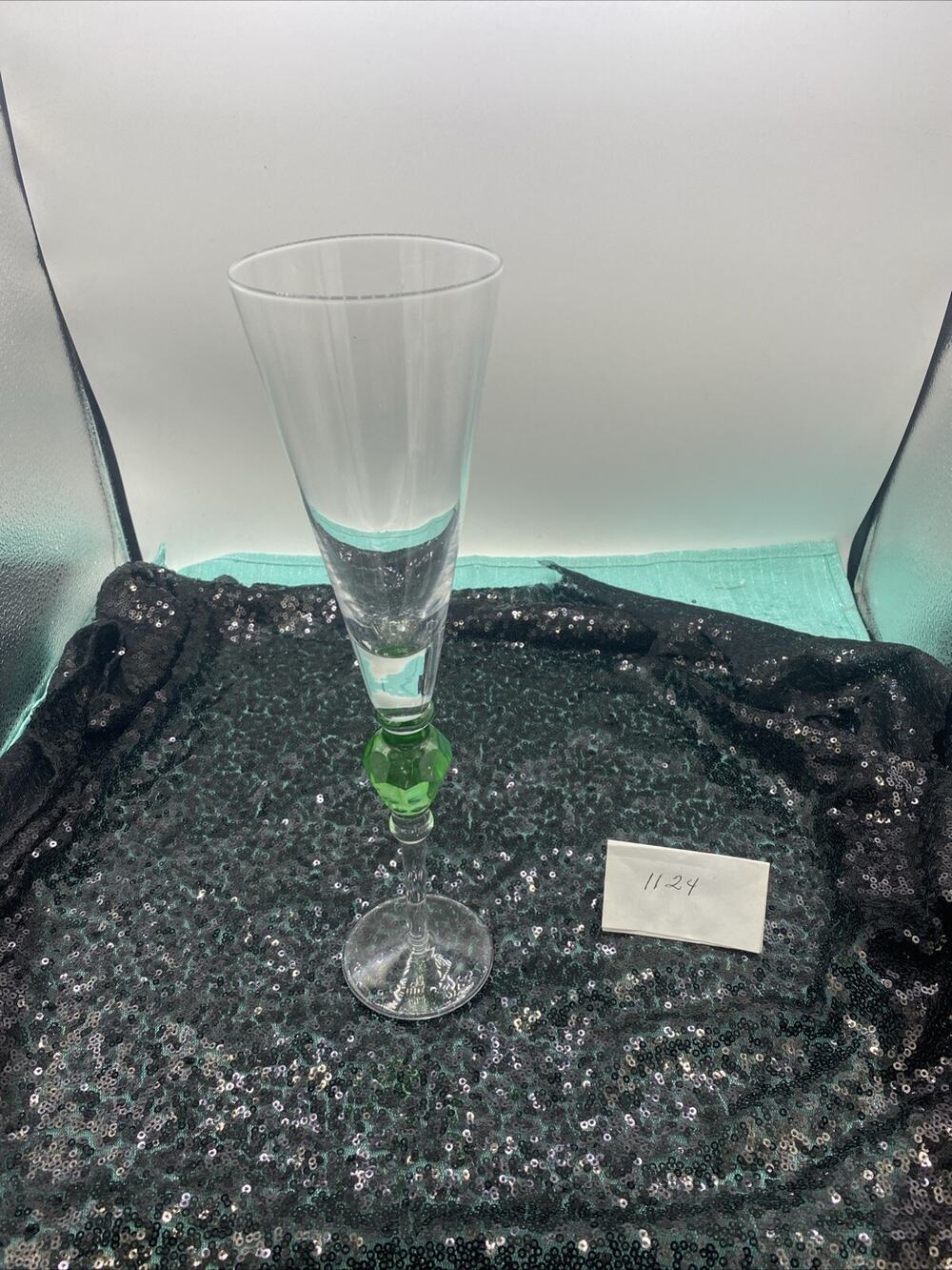 SCARCE Gorham 12 in. Champagne Flute EMERALD GEMSTONE Excellent